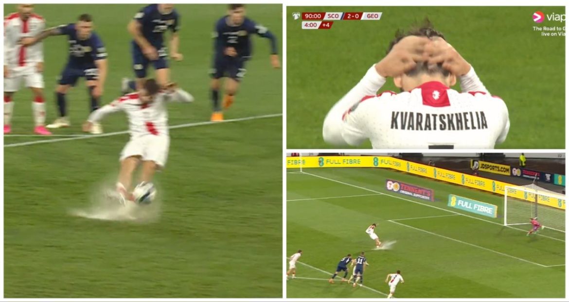 Khvicha Kvaratskhelia’s penalty miss against Scotland has Twitter going wild